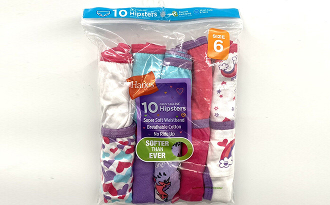 Hanes Girls Panties 10-Pack for $6.64