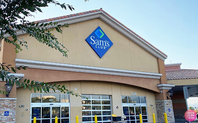 Sam's Club Storefront with Entrance and Exit Shown