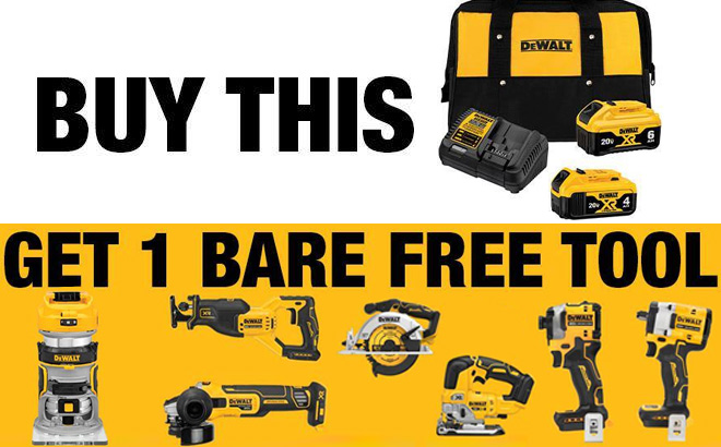 A Graphic Showing Dewalt Tools and Explaining the Promotion