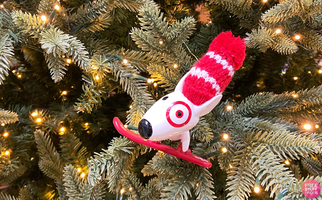 Bullseye Riding Snowboard Christmas Tree Ornament