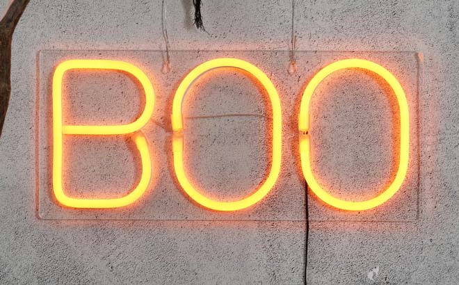 Halloween Neon LED Boo Sign $4.99!