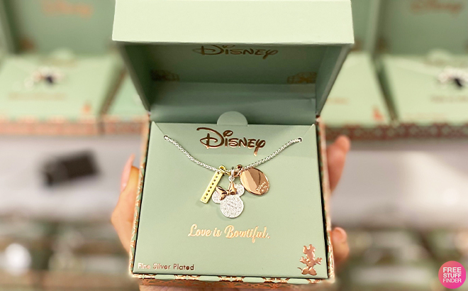Hand Holding Disney Classics Cubic Zirconia Pure Silver Over Brass 16 Inch Cable Bow Minnie Mouse Pendant Necklace at JCPenney