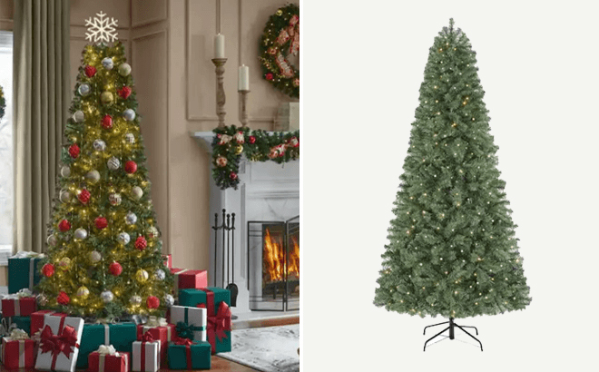 Home Accents Holiday 6 5 ft Pre Lit LED Festive Pine Artificial Christmas Tree