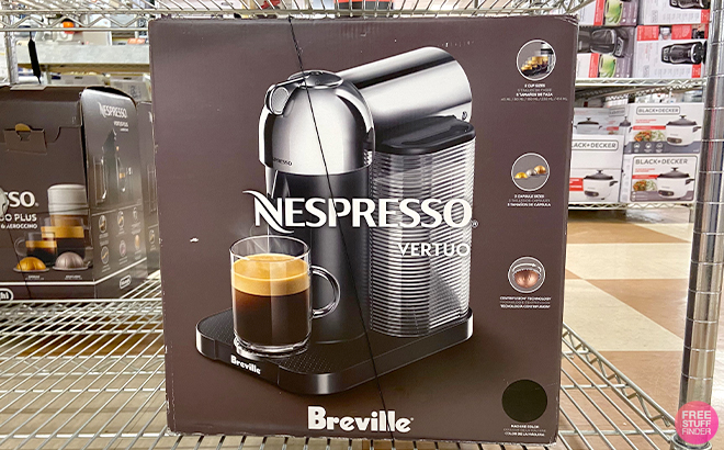 Nespresso by Breville Vertuo Coffee Espresso Maker on a Shelf