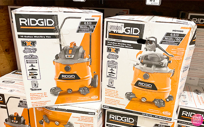Ridgid Wet and Dry Vacuum on Display at a Store