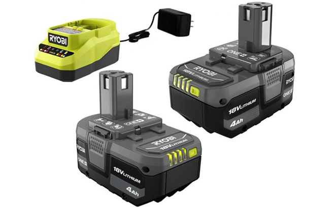 Two Ryobi Batteries and a Charger