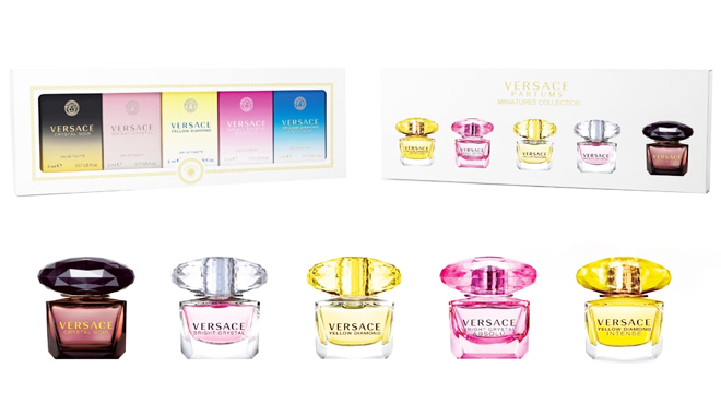 Three Photos of Versace Women's Miniature Collection Fragrances