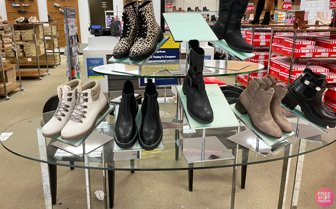 Women's Boots on a Shelf at Belk
