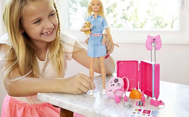 Barbie Doll and Travel Set $10