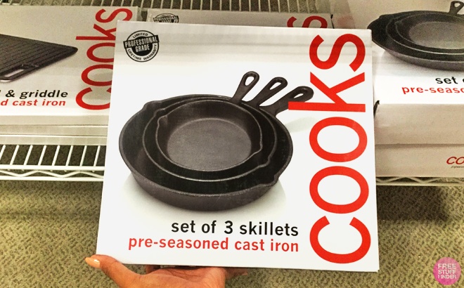 Cooks Cast-Iron Fry Pan 3-Piece Set $9.99