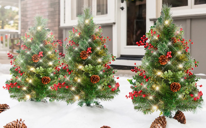 Pre-Lit Pathway Christmas Tree 2-Pack $44 Shipped