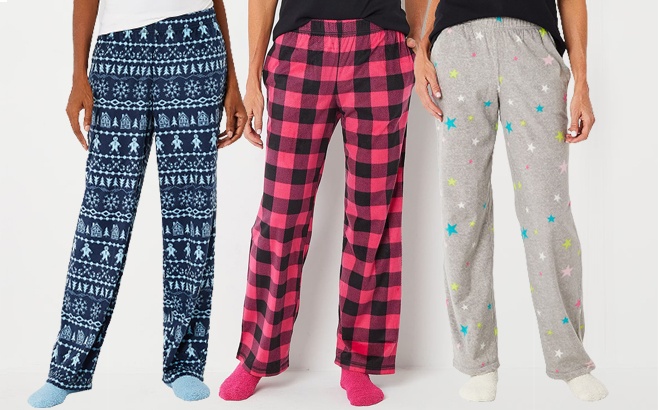 Women’s Pajama Pants with Socks $7.99!
