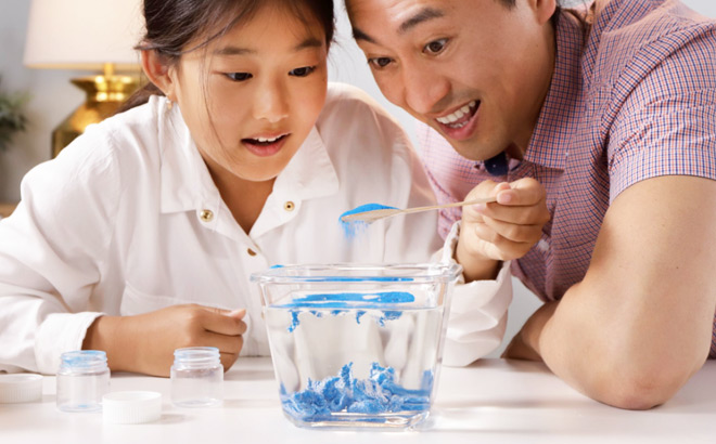 Daughter and Father Exploring Physics with Mel Science Kit