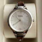 Fossil-Womens-Georgia-Brown-Leather-Strap-Watch-1