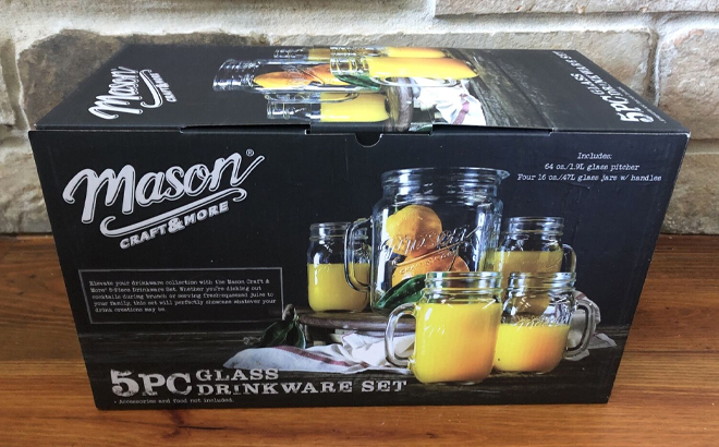Mason Jar 5-Piece Drinkware Set $27