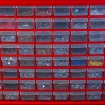 Stalwart Red Wall-Mountable 64-Drawer Storage Organizer