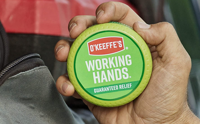 A Hand Holding the O'Keeffe's Working Hands Hand Cream
