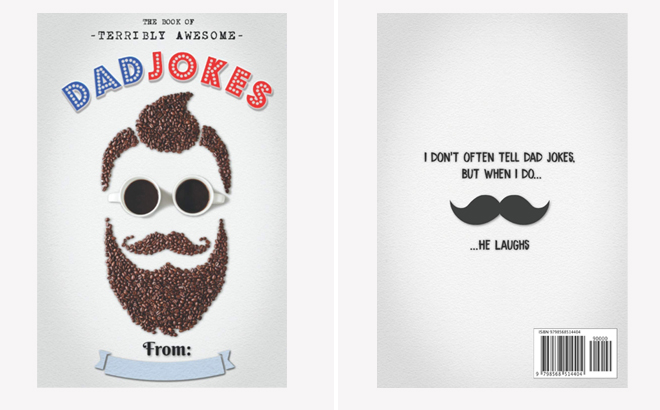 A Photo of the Front and the Back of the Book of Terribly Awesome Dad Jokes
