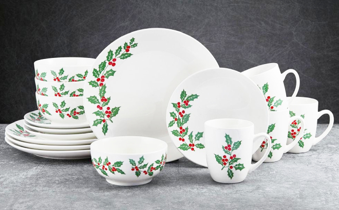 Christmas Dinnerware 16-Piece Set $29 Shipped