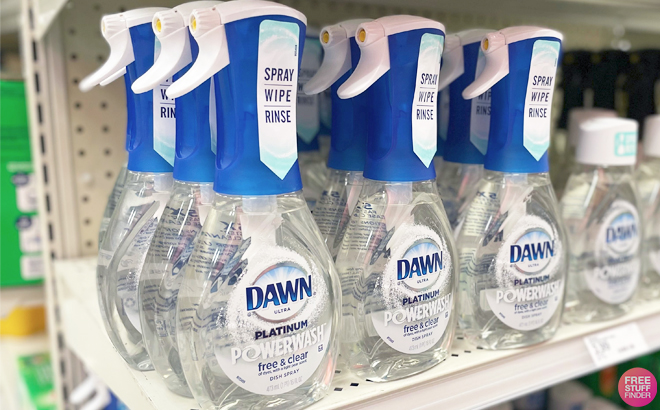Dawn Powerwash Free and Clear Dish Spray Bottles on a Target Shelf