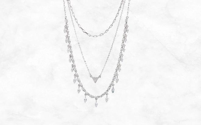 Layered Cubic Zirconia Necklace $11.98