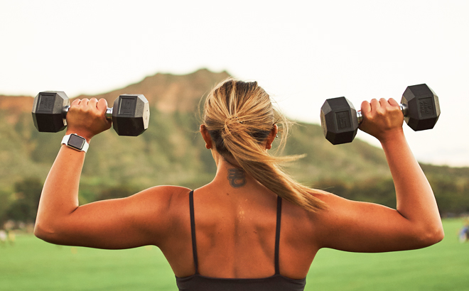 Rubber 10-Pound Dumbbell 2-Pack for $10