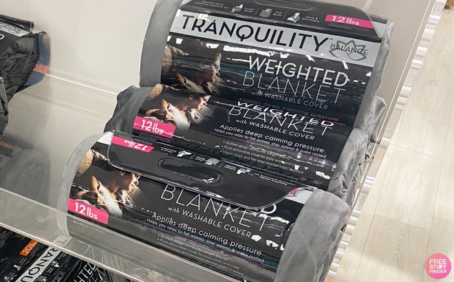 Tranquility 12-Pound Weighted Blankets on Shelf