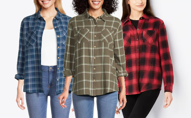 Women’s Flannel Shirts $19