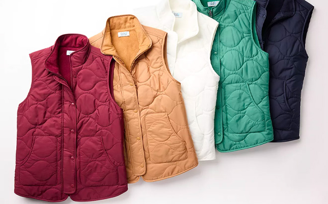 Women's Quilted Vests $11.99
