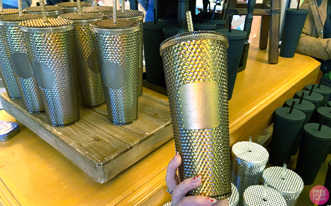 2 walt disney world 50th anniversary geometric starbucks tumbler with straw gold 2 walt disney world 50th anniversary geometric starbucks tumbler with straw gold