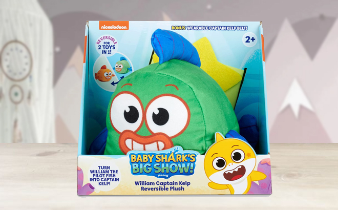 Baby Shark Reversible Plush $4 at Amazon