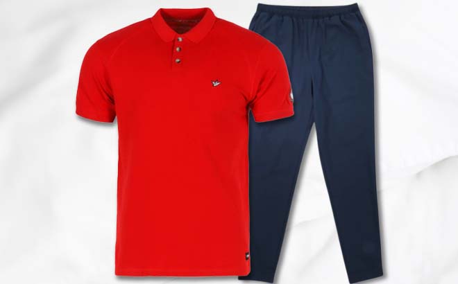 Canada Weather Gear Men's Polo & Joggers $28 Shipped