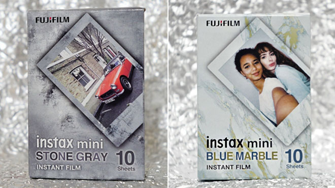 Fujifilm Instax Mini Stone Gray Film and Fujifilm Instax Mini Blue Marble Film