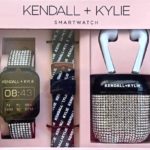 Kendall & Kylie Checkered Print Smartwatch with Interchangeable Strap, Earbud Set and Keychain Case