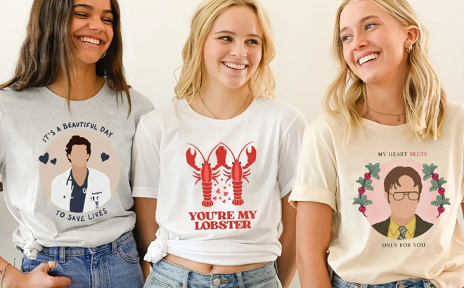 TV Show Valentine Tees $19.99