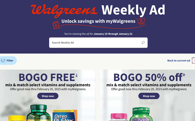 Walgreens Ad Preview (Week 1/15 – 1/21)