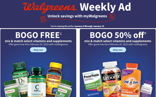 Walgreens Ad Preview (Week 1/8 – 1/14)