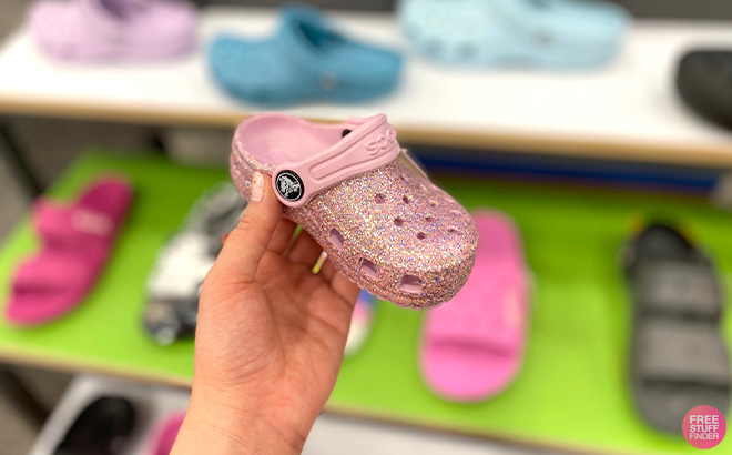 Crocs Toddler Glitter Clogs $12