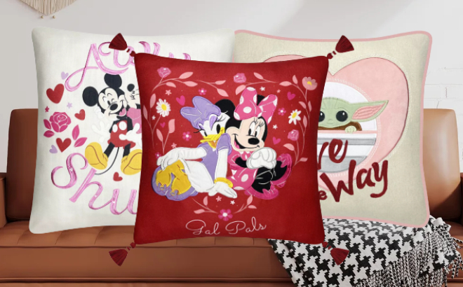 Disney Valentine's Day Throw Pillow $15