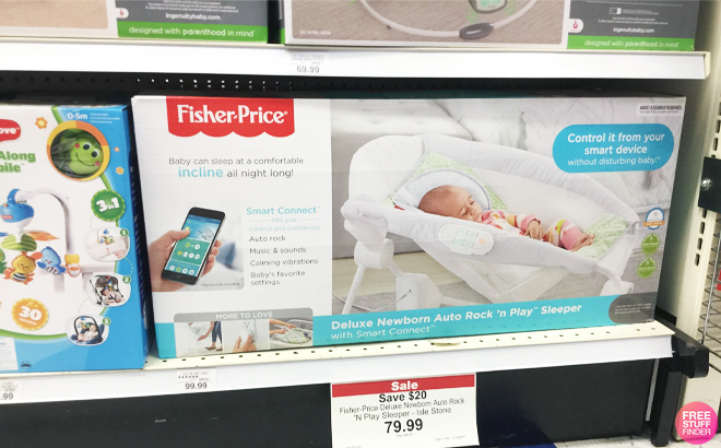 Fisher price auto rock sale n play with smart connect