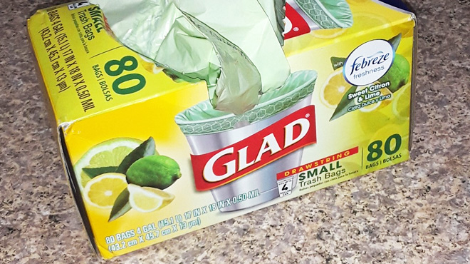 Glad Trash Bags, Drawstring, Small, Sweet Citron & Lime, 4 Gallon - 80 bags