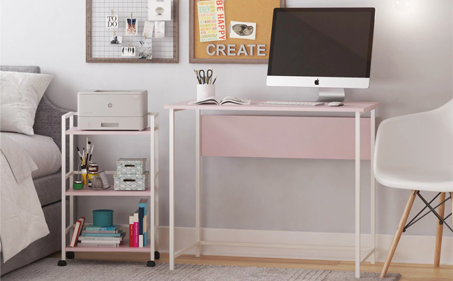 Desk & Rolling Cart $69 Shipped