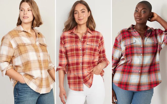 Old Navy Women's Flannel Shirts $6.98