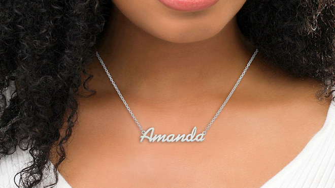 Zales Personalized Large Script Name Necklace