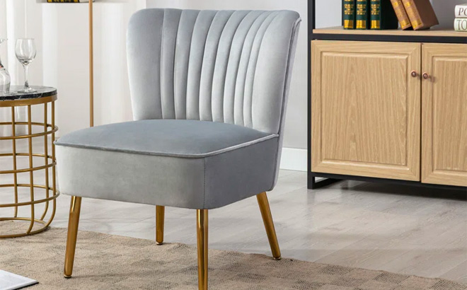 Accent Chair with Gold Accent Legs