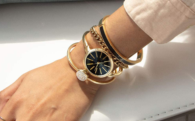 Anne Klein Watch & Bracelet Set $44 Shipped
