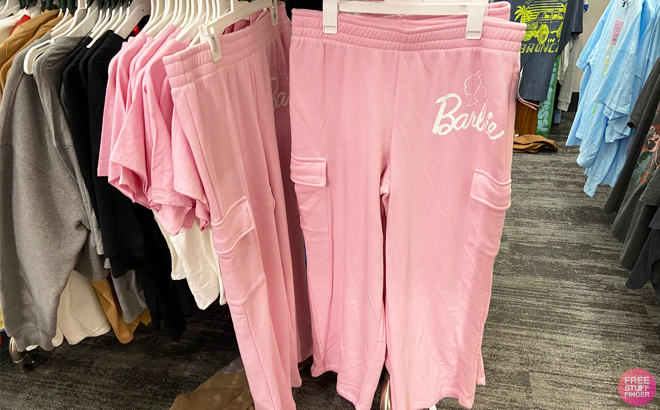Barbie Womens Cargo Graphic Relaxed Lounge Pants