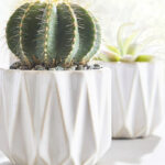 Better Homes and Gardens Round Ceramic Planters in White Color