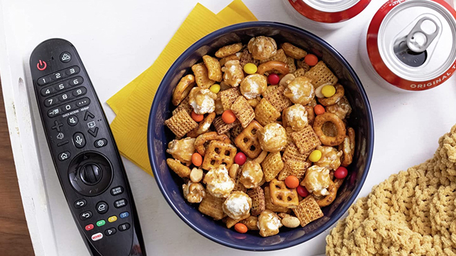 Chex Mix Snack Mix Indulgent Turtle in a bowl