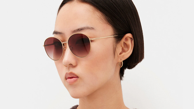 Coach Outlet Lia Round Sunglasses Brown Gradient